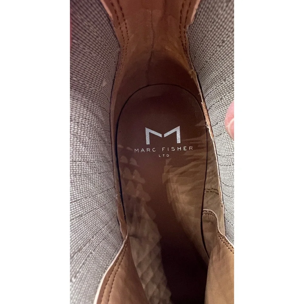 Marc Fisher LTD Yale‎ Ankle Boots Women 6.5 Grey Suede Excellent Point Toe Block
